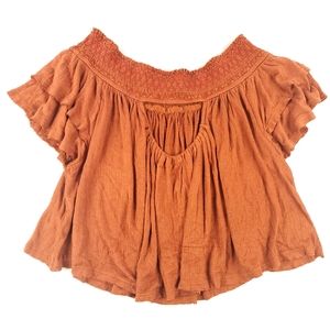 Womens Burnt Orange Free People Off The Shoulders